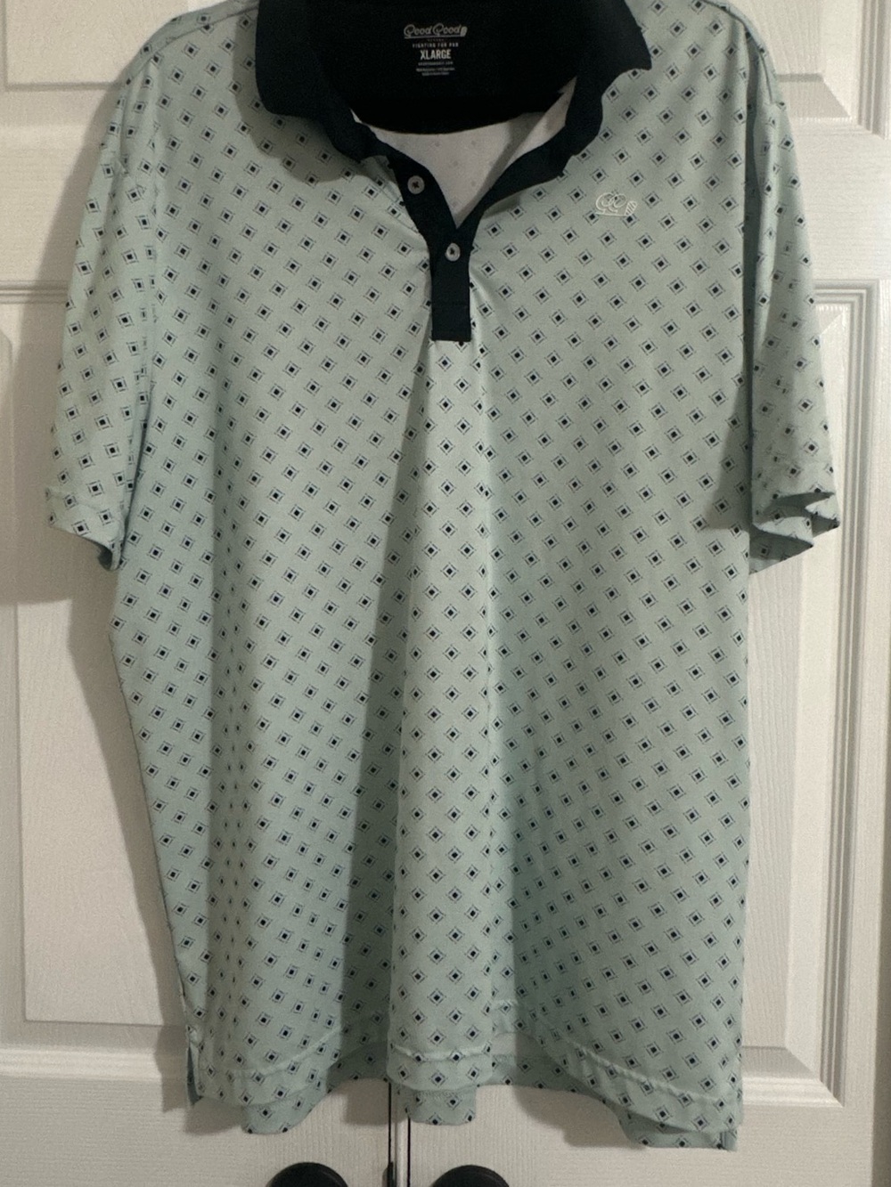 Good Good Golf Diamondback print-Mint Short-Sleeve Polo